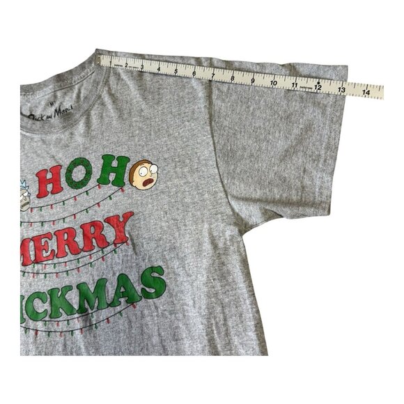 Rick and Morty Ho Ho Merry Rickmas Gray T-Shirt Adult Swim Ripple Junction M - Picture 7 of 8